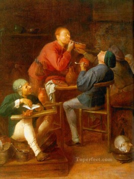 バロック Painting - ムールダイクの喫煙者または農民 1630年 バロック様式の田園生活 アドリアン・ブラウワー